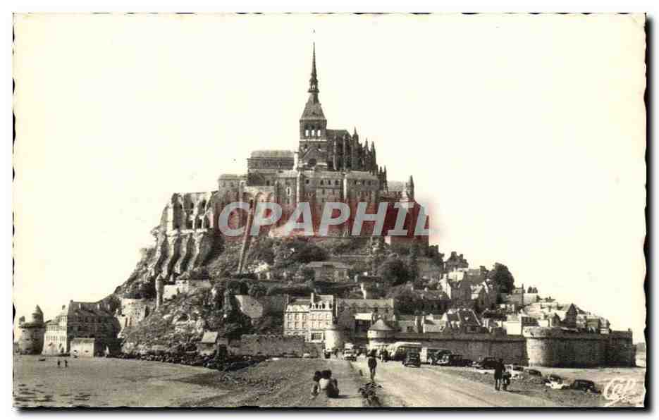 Mont Saint Michel CPA vue de la digue